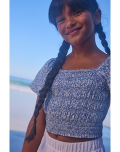 Блуза с принтом и сборками (3 16 лет), синий Next