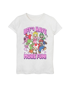 Футболка Super Mario Crew More Fun для девочек 7–16 лет, белый Licensed character
