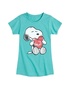 Футболка Girls Peanuts Snoopy с рисунком сердца, синий Licensed character