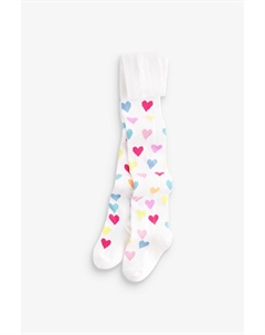 Хлопковые колготки с сердечками, бежевый Next