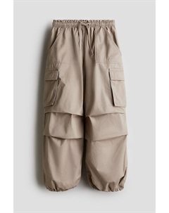 Брюки парашюты из хлопкового твила, бежевый H&m