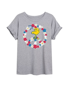 Детская футболка с струящимся рисунком Peanuts Snoopy Peace Americana, серый Licensed character