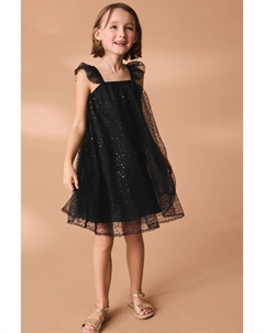 Вечернее платье из тюля с пайетками (3–16 лет), черный Next