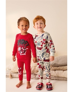 Пижамы Snuggle, 2 шт в упаковке, красный/бежевый Next