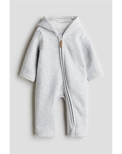 Флисовый комбинезон с капюшоном, серый H&m