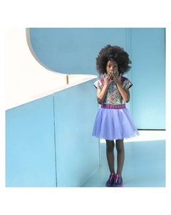 Разноцветное платье с логотипом и пайетками, мультиколор Billieblush