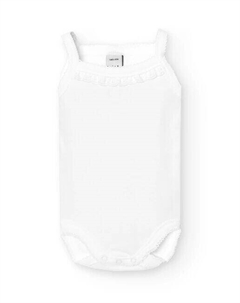 В упаковке 2 детских боди на тонких бретелях и вышитой полоске 1х1, белый Babidu