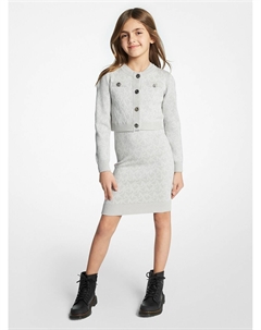 Кардиган Kids Logo Jacquard, светло-серый Michael kors