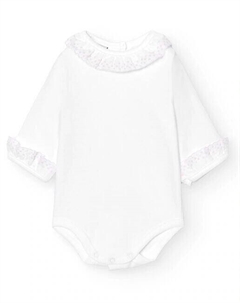 В упаковке 2 детских боди с батистовым воротником и манжетами, розовый Babidu