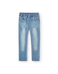 Пятикарманные джинсы для мальчика с эластичной резинкой на талии, светло-синий Boboli