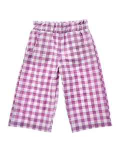 Укороченные широкие брюки в клетку, фиолетовый Flapdoodles