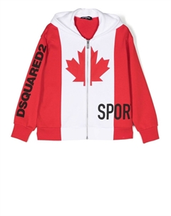 Худи на молнии с логотипом, красный Dsquared2