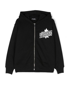 Худи на молнии с логотипом, черный Dsquared2