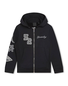 Kids худи на молнии с вышитым логотипом, черный Givenchy