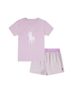 Розовая футболка и пижамные шорты с логотипом, розовый Polo ralph lauren