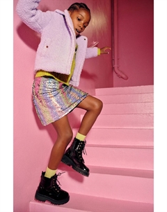 Пальто-Авиатор Тедди Борг для девочек, фиолетовый River island