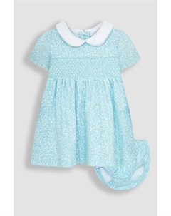 Платье из джерси со сборками и крошечными цветочками, синий Jojo maman bébé