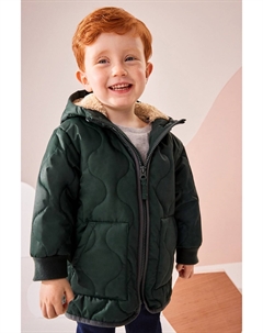 Стеганое пальто на подкладке из борга (от 3 месяцев до 7 лет), зеленый Next