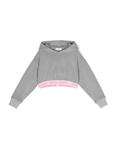 Укороченное худи с логотипом, серый Palm angels kids