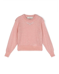 Джемпер со стразами, розовый Simonetta