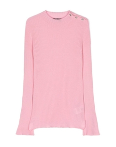 Kids джемпер в рубчик с пуговицами, розовый Versace