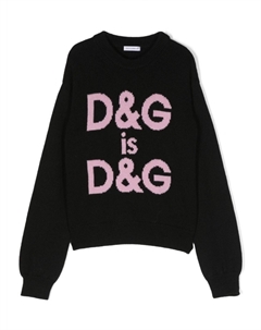 Джемпер из вирджинской шерсти с логотипом, черный Dolce&gabbana