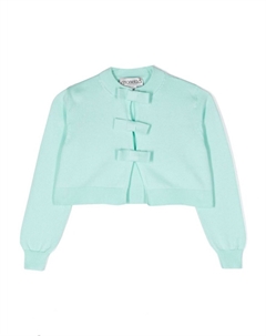 Укороченный кардиган с бантом, зеленый Simonetta