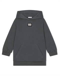 Платье с капюшоном и логотипом DG, серый Dolce&gabbana