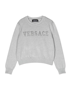 Kids джемпер с логотипом, серебристый Versace