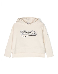 Худи с вышитым логотипом, нейтральный цвет Moncler enfant