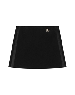 Юбка А-силуэта с логотипом, черный Dolce&gabbana