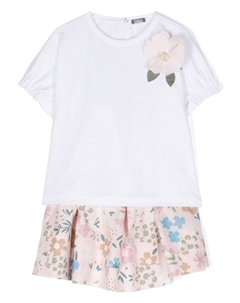 Комплект из топа и юбки с цветочным принтом, белый Il gufo