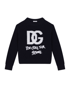 Джемпер с жаккардовым логотипом, черный Dolce&gabbana