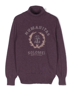 Кашемировый джемпер Humanitas Solomei, фиолетовый Brunello cucinelli kids