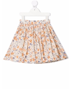 Расклешенная юбка с цветочным принтом, нейтральный цвет Bonpoint