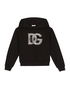Худи с логотипом DG из стразов, черный Dolce&gabbana
