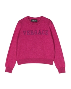 Kids джемпер с логотипом, розовый Versace