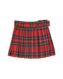 Юбка из вирджинской шерсти в клетку тартан, красный Dolce&gabbana