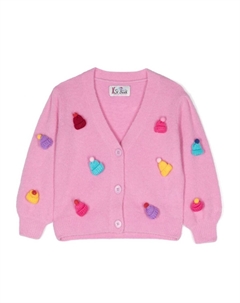 Кардиган в рубчик с вышивкой, розовый Mc2 saint barth