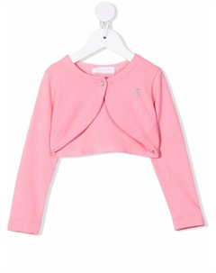 Кардиган на пуговице со стразами, розовый Monnalisa