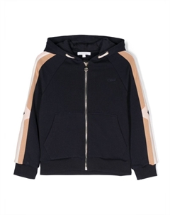 Кардиган на молнии с вышитым логотипом, синий Chloé kids