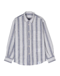 Полосатая рубашка с нашивкой-логотипом, синий Paolo pecora