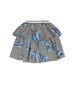 Юбка мини в ломаную клетку, черный Pucci