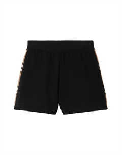 Kids спортивные шорты с лампасами в клетку Vintage Check, черный Burberry