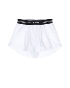 Шорты со складками и логотипом, белый Msgm kids