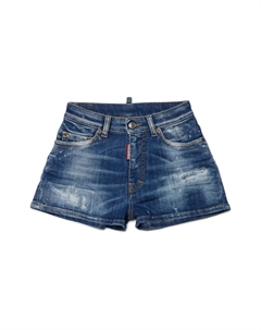 Джинсовые шорты с эффектом потертости и логотипом, синий Dsquared2