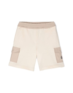 Шорты карго с нашивкой-логотипом, нейтральный цвет Moncler enfant