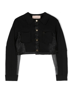 Укороченная рубашка со вставками, черный Elisabetta franchi la mia bambina