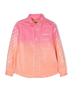 Kids рубашка с длинными рукавами и принтом тай-дай, розовый Off-white