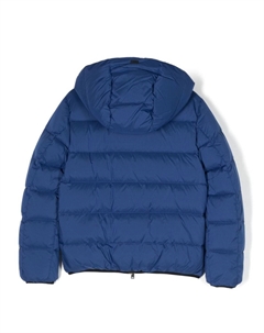 Пуховик с капюшоном и нашивкой-логотипом, синий Herno